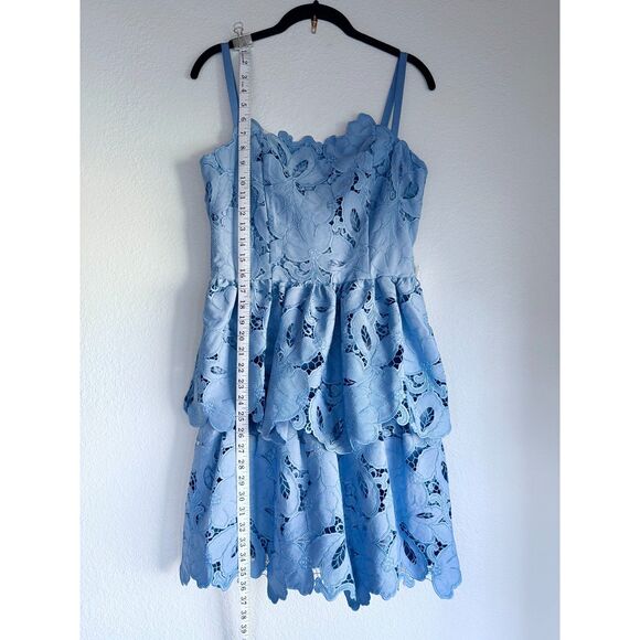NWT Mestiza New York Vanessa Convertible Bow Lace Mini Dress in Heritage Blue 6 - Picture 14 of 16
